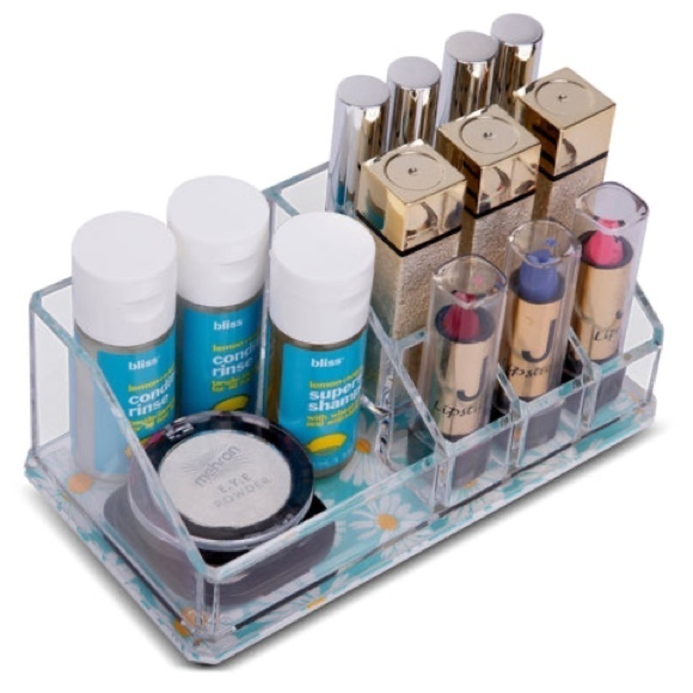 NIB Sorbus 9 Slot Cosmetic Organizer Daisy Print